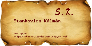 Stankovics Kálmán névjegykártya
